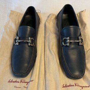 Salvatore Ferragamo Men's Navy Driving Loafers